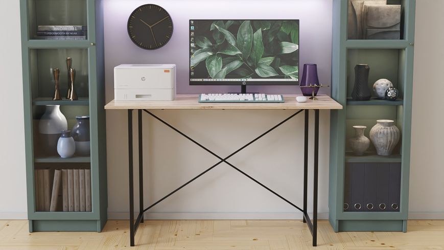 Стіл письмовий Line Лайт Ferrum-decor 750x1000x600 Чорний метал ДСП Дуб Сан-Марино 16 мм (FRD-104844) FRD-104844 фото