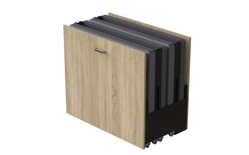 Ліжко трансформер ASCET 1 Ferrum-decor 650x2000x700 Чорний метал ДСП Дуб Сонома 16 мм (FRD-107327) FRD-107327 фото