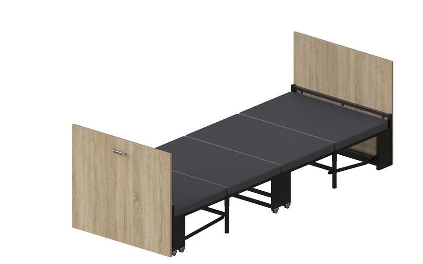 Ліжко трансформер ASCET 1 Ferrum-decor 650x2000x700 Чорний метал ДСП Дуб Сонома 16 мм (FRD-107327) FRD-107327 фото