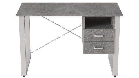 Письмовий стіл із ящиками Ferrum-decor Оскар 750x1200x700 метал Білий ДСП Бетон 16 мм (FRD-103267) FRD-103267 фото