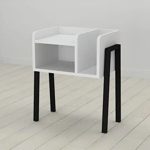Тумба модульна Ferrum-decor Амелі 540x450x320 метал Чорний ДСП Біле 16 мм (FRD-103004) FRD-103004 фото