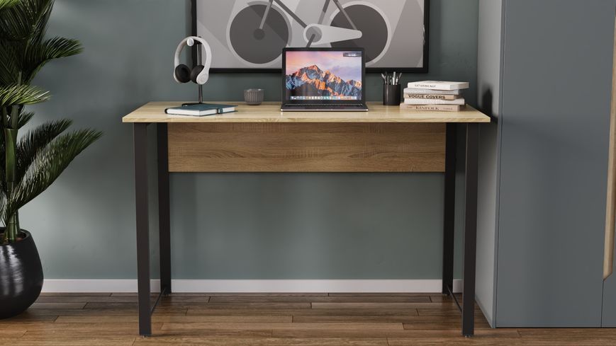 Письмовий стіл Ferrum-decor Курт 75x100x70 чорний ДСП Дуб Сонома 16мм (FRD-103927) FRD-103927 фото