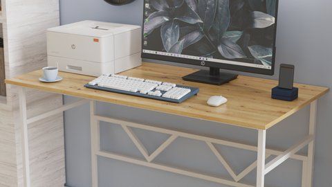 Компьютерный стол Ferrum-decor Раян 75x120x70 белый ДСП Дуб Артизан 32мм (FRD-107078) FRD-107078 фото