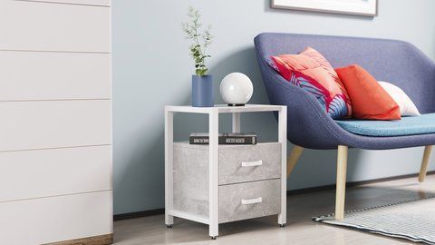 Тумба універсальна Ferrum-decor Вів'єн 2/2 50x41x40 білий ДСП Бетон 16 мм (FRD-106928) FRD-106928 фото
