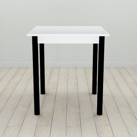 Стол кухонный Ferrum-decor Агата 75x70x70 Черный ДСП Белое 16мм (FRD-106245) FRD-106245 фото