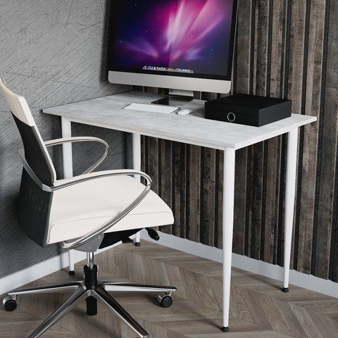 Універсальний стіл Prime Ferrum-decor 750x1200x700 Білий метал ДСП Бетон 16 мм (FRD-107729) FRD-107729 фото