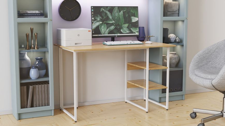 Комп'ютерний стіл Ferrum-decor Кевін 75x140x60 білий ДСП Дуб Артизан 16 мм (FRD-107228) FRD-107228 фото