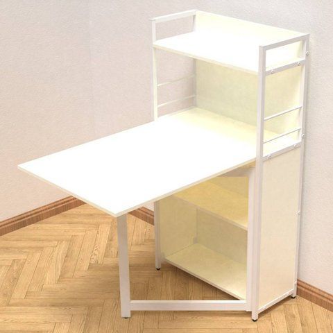 Стіл книжка з етажеркою Практик 1 Ferrum-decor 1200x640x990 Білий метал ДСП Біле 16 мм (FRD-104618) FRD-104618 фото