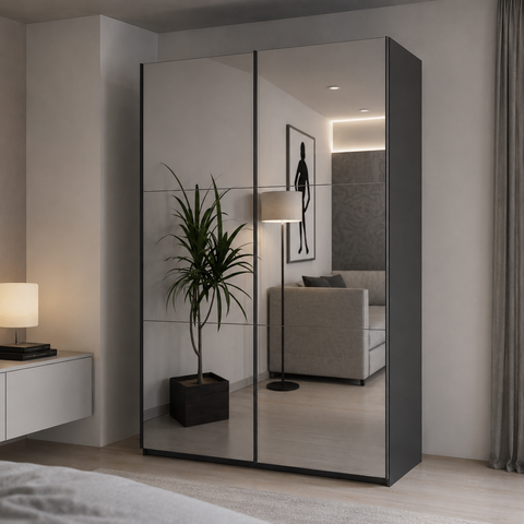 Шкаф купе Doros G-Caiser Антрацит 2 Зеркала / 3 части 160х60х240 (42005409) (DRS-012242) DRS-012242 фото