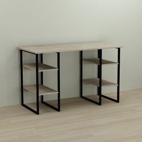 Письмовий стіл Ferrum-decor Карен 75x120x70 чорний ДСП Дуб Сонома 16мм (FRD-102061) FRD-102061 фото