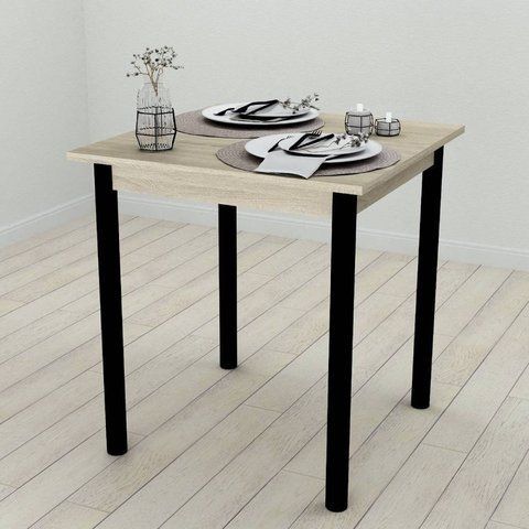 Стол кухонный Ferrum-decor Агата 75x70x70 Черный ДСП Сонома 16мм (FRD-106246) FRD-106246 фото