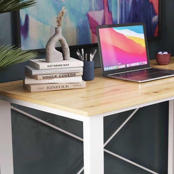 Письмовий стіл Ferrum-decor Драйв 750x1000x700 Білий метал ДСП Дуб Артизан 16 мм (FRD-103169) FRD-103169 фото