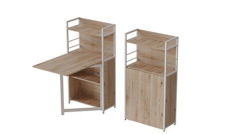 Стіл книжка з етажеркою Практик 1 Ferrum-decor 1200x640x990 Білий метал ДСП Дуб Сан-Марино 16 мм (FRD-104619) FRD-104619 фото