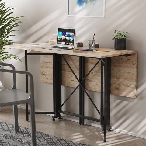 Стіл-книга трансформер Спайдер Ferrum-decor 750x1150x880 Чорний метал ДСП Дуб Сан-Марино 16 мм (FRD-105089) FRD-105089 фото