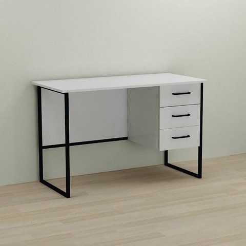 Письмовий стіл Ferrum-decor Гаррі 75x120x60 чорний ДСП Біле 16мм (FRD-103531) FRD-103531 фото