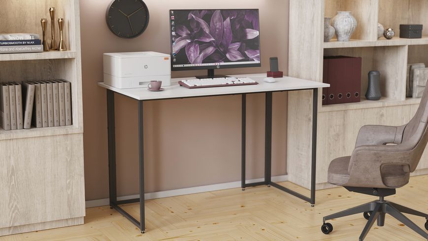 Письмовий стіл Ferrum-decor Ханна 75x120x60 чорний ДСП Біле 16мм (FRD-103481) FRD-103481 фото