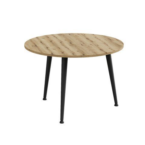Журнальний круглий стіл OPTIMA 1 ніжки конусні Ferrum-decor 450x670x670 Чорний метал ДСП Дуб Евок Прибережний 16 мм (FRD-107533) FRD-107533 фото