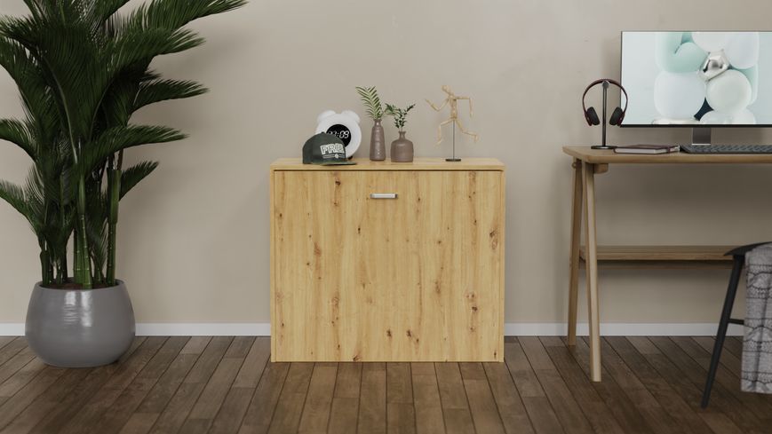Ліжко трансформер тумба ASCET 2 Ferrum-decor 650x2000x700 Чорний метал ДСП Дуб Артизан 16 мм (FRD-107333) FRD-107333 фото