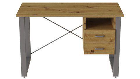Письмовий стіл із ящиками Ferrum-decor Оскар 750x1200x700 метал Сірий ДСП Дуб Артизан 16 мм (FRD-103273) FRD-103273 фото