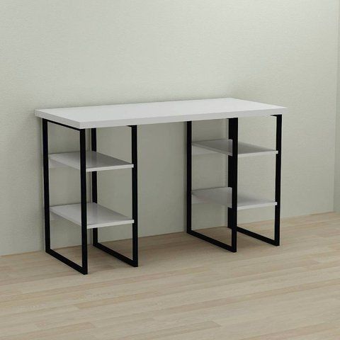 Письмовий стіл Ferrum-decor Карен 76x120x70 чорний ДСП Біле 32мм (FRD-102065) FRD-102065 фото