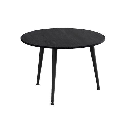 Журнальний круглий стіл OPTIMA 1 ніжки конусні Ferrum-decor 450x670x670 Чорний метал ДСП Каштан Арвадонна 16 мм (FRD-107534) FRD-107534 фото