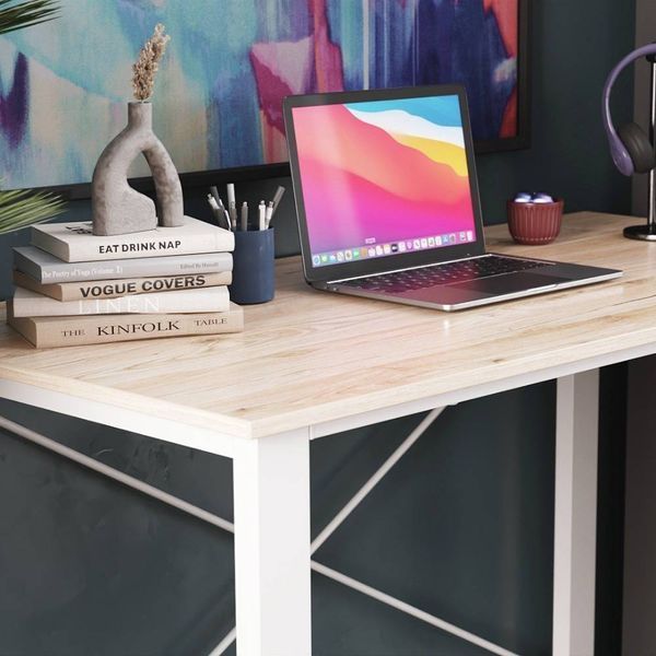 Письмовий стіл Ferrum-decor Драйв 750x1200x600 Білий метал ДСП Дуб Сан-Марино 16 мм (FRD-103123) FRD-103123 фото