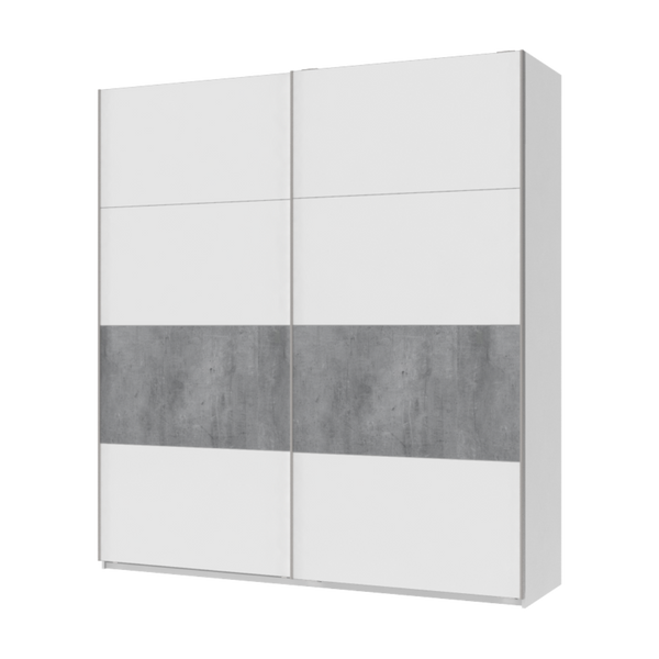 Шафа-купе двохдверна Doros G-Caiser 220х60х240 см Білий/Бетон (DRS-011006) DRS-011006 фото
