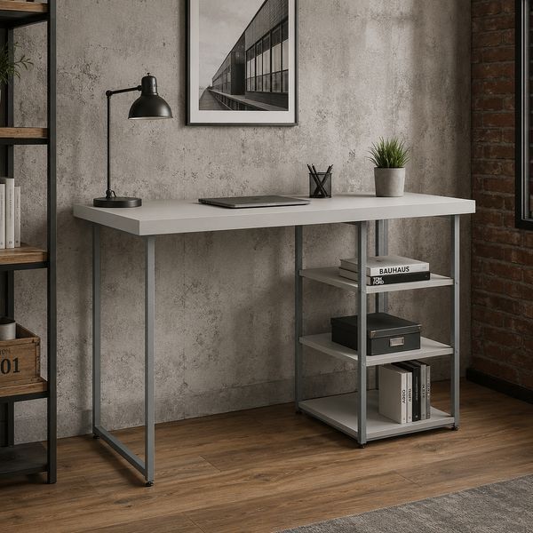 Стіл письмовий Кевін Ferrum-decor 75x100x70 Сірий метал ДСП Кашемір 32 мм (FRD-108140) FRD-108140 фото