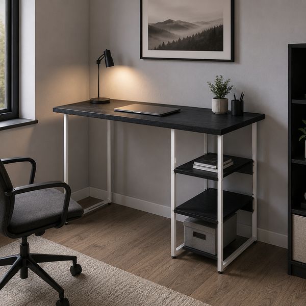 Стіл письмовий Кевін Ferrum-decor 75x100x60 Білий метал ДСП Каштан Арвадонна 32 мм (FRD-108085) FRD-108085 фото