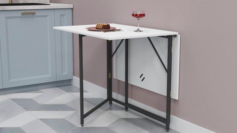 Стол трансформер книжка Вуди Ferrum-decor 75x130x90 Черный металл ДСП (FRD-107341) FRD-107341 фото