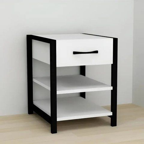 Тумба універсальна Ferrum-decor Вів'єн 1/2 50x41x40 чорний ДСП Біле 16мм (FRD-104121) FRD-104121 фото