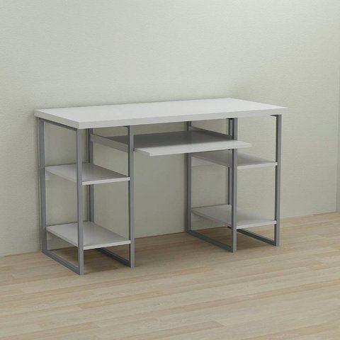 Письменный стол Ferrum-decor Тим 76x140x60 серый ДСП Белое 32мм (FRD-102473) FRD-102473 фото