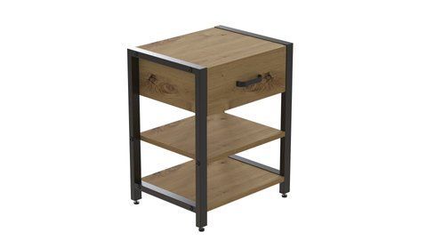Тумба універсальна Ferrum-decor Вів'єн 1/2 50x41x40 чорний ДСП Дуб Артизан 16мм (FRD-104123) FRD-104123 фото