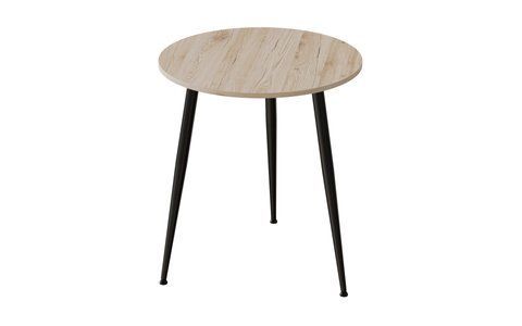 Стол круглый OPTIMA 3 ноги на конус Ferrum-decor 750x670x670 Черный металл ДСП Дуб Сан-Марино 16 мм (FRD-107443) FRD-107443 фото