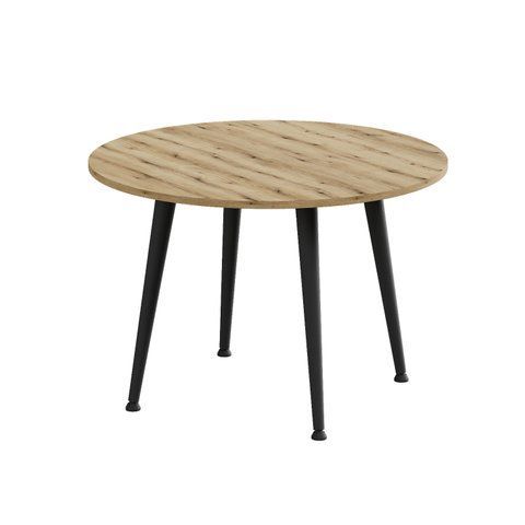 Журнальний круглий стіл OPTIMA 2 ніжки конусні Ferrum-decor 450x670x670 Чорний метал ДСП Дуб Евок Прибережний 16 мм (FRD-107543) FRD-107543 фото