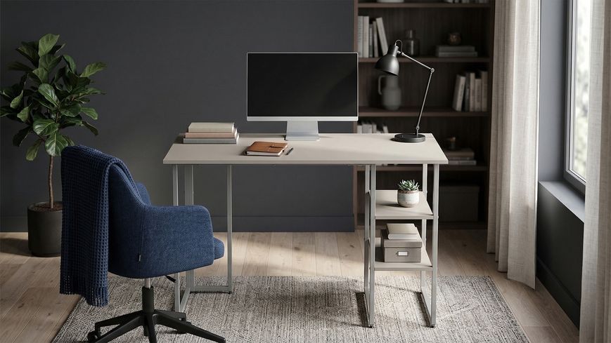 Стіл письмовий Кевін Ferrum-decor 75x120x70 Сірий метал ДСП Кашемір 16 мм (FRD-108143) FRD-108143 фото