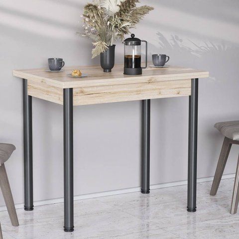 Обідній стіл-формер розкладний Берта Ferrum-decor 750x1200x900 Чорний метал ДСП Дуб Сан-Марино 16 мм (FRD-105172) FRD-105172 фото