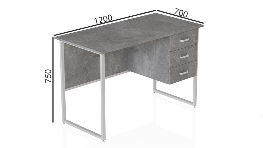 Комп'ютерний стіл Ferrum-decor Гаррі 75x120x70 білий ДСП Бетон 16 мм (FRD-107293) FRD-107293 фото